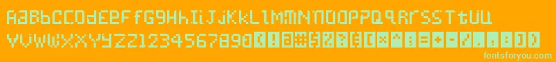 Undatame Font – Green Fonts on Orange Background