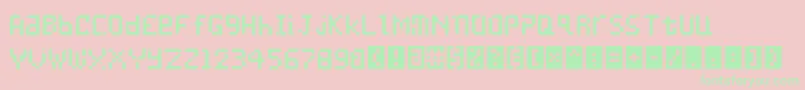 Undatame Font – Green Fonts on Pink Background