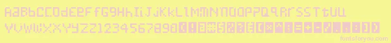 Undatame Font – Pink Fonts on Yellow Background