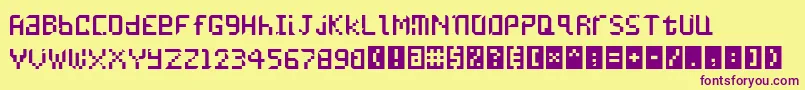 Undatame Font – Purple Fonts on Yellow Background