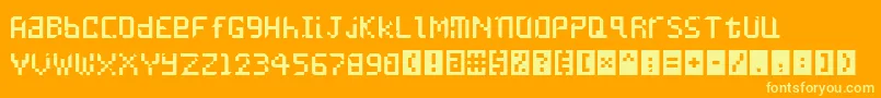 フォントUndatame – オレンジの背景に黄色の文字