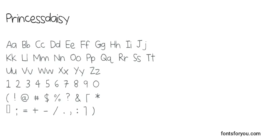 A fonte Princessdaisy – alfabeto, números, caracteres especiais