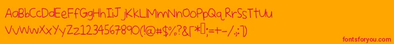 Princessdaisy Font – Red Fonts on Orange Background