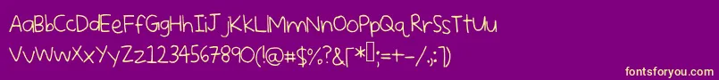 Princessdaisy Font – Yellow Fonts on Purple Background