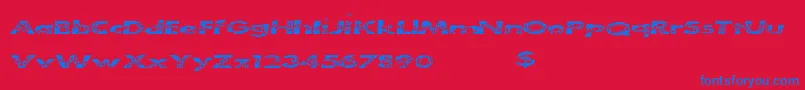Cleanbubbles-Schriftart – Blaue Schriften auf rotem Hintergrund