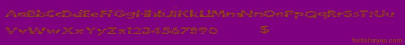Cleanbubbles-Schriftart – Braune Schriften auf violettem Hintergrund