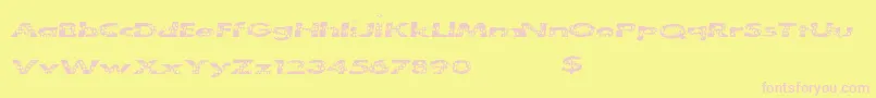 Cleanbubbles-Schriftart – Rosa Schriften auf gelbem Hintergrund