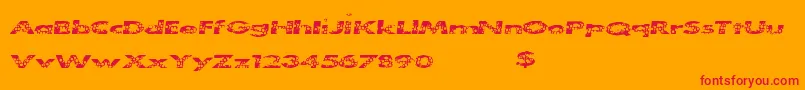 フォントCleanbubbles – オレンジの背景に赤い文字