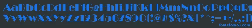 BroadwayEngravedRegular Font – Blue Fonts on Black Background