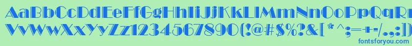 BroadwayEngravedRegular Font – Blue Fonts on Green Background