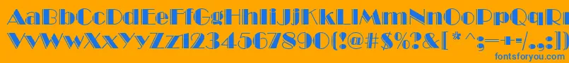 BroadwayEngravedRegular Font – Blue Fonts on Orange Background