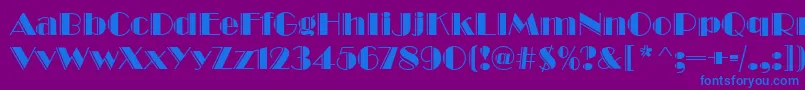 BroadwayEngravedRegular Font – Blue Fonts on Purple Background