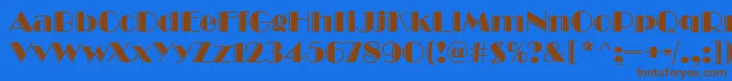 BroadwayEngravedRegular Font – Brown Fonts on Blue Background