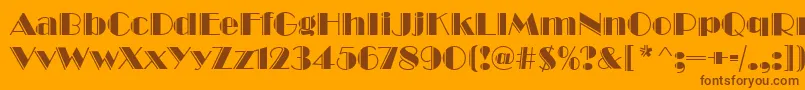 BroadwayEngravedRegular Font – Brown Fonts on Orange Background