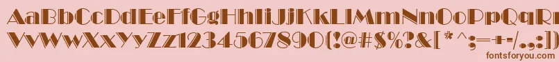 BroadwayEngravedRegular Font – Brown Fonts on Pink Background