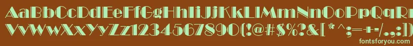 BroadwayEngravedRegular Font – Green Fonts on Brown Background