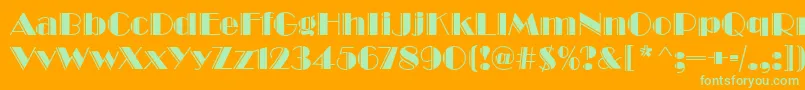 BroadwayEngravedRegular Font – Green Fonts on Orange Background