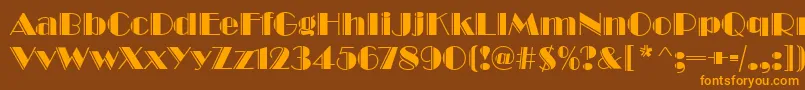 BroadwayEngravedRegular Font – Orange Fonts on Brown Background