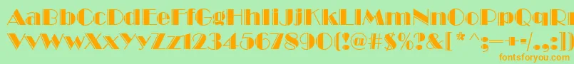 BroadwayEngravedRegular Font – Orange Fonts on Green Background