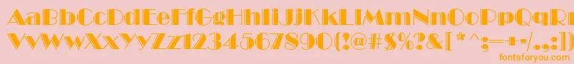 BroadwayEngravedRegular Font – Orange Fonts on Pink Background