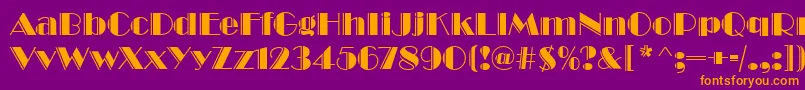 BroadwayEngravedRegular Font – Orange Fonts on Purple Background