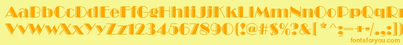 BroadwayEngravedRegular Font – Orange Fonts on Yellow Background