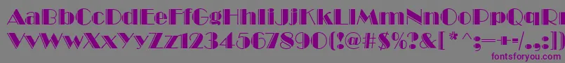 BroadwayEngravedRegular Font – Purple Fonts on Gray Background