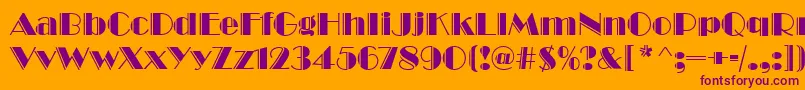 BroadwayEngravedRegular-fontti – violetit fontit oranssilla taustalla