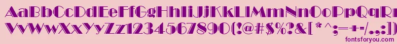 BroadwayEngravedRegular Font – Purple Fonts on Pink Background