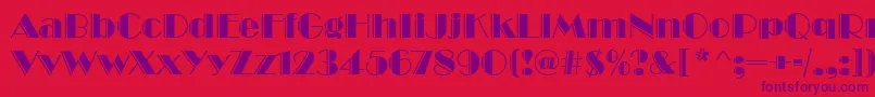 BroadwayEngravedRegular Font – Purple Fonts on Red Background