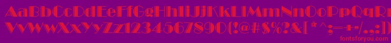 BroadwayEngravedRegular Font – Red Fonts on Purple Background