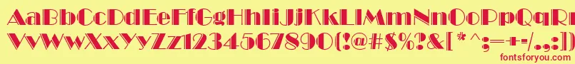 BroadwayEngravedRegular Font – Red Fonts on Yellow Background