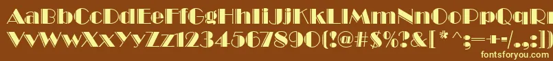 BroadwayEngravedRegular Font – Yellow Fonts on Brown Background