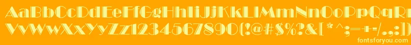 BroadwayEngravedRegular Font – Yellow Fonts on Orange Background