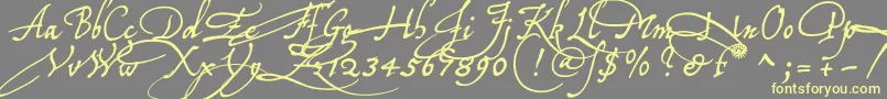 Tychoelu Font – Yellow Fonts on Gray Background