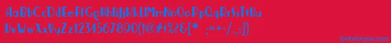 Nickerbocker Font – Blue Fonts on Red Background