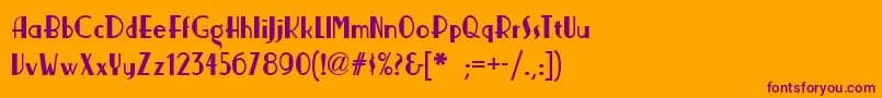 Nickerbocker Font – Purple Fonts on Orange Background