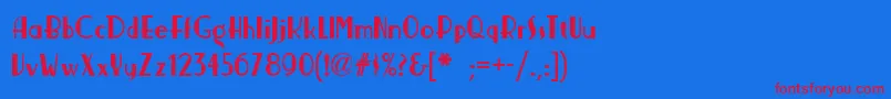 Nickerbocker-fontti – punaiset fontit sinisellä taustalla