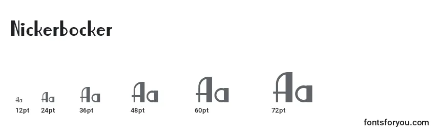 Nickerbocker Font Sizes