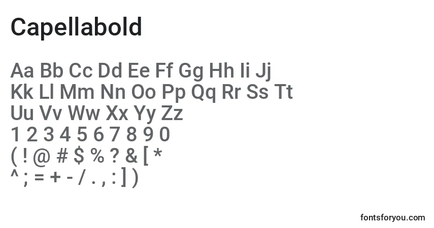 Czcionka Capellabold – alfabet, cyfry, specjalne znaki
