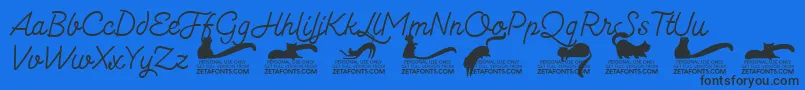 Fonte Kittenmonolinetrial – fontes pretas em um fundo azul