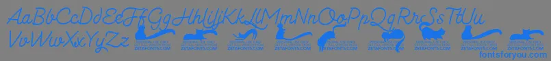 Kittenmonolinetrial Font – Blue Fonts on Gray Background