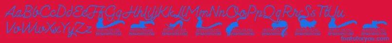 Kittenmonolinetrial Font – Blue Fonts on Red Background