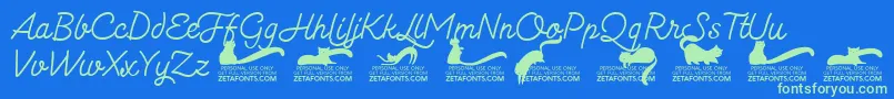 More about Kittenmonolinetrial Font Kittenmonolinetrial Font – Green Fonts on Blue Background