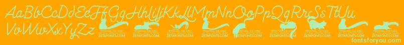 Kittenmonolinetrial Font – Green Fonts on Orange Background