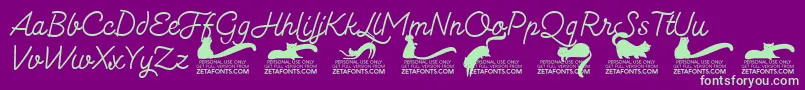Kittenmonolinetrial Font – Green Fonts on Purple Background