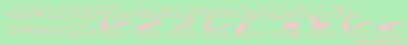 Kittenmonolinetrial Font – Pink Fonts on Green Background