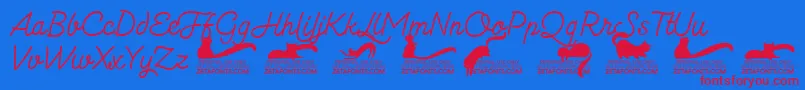Шрифт Kittenmonolinetrial – красные шрифты на синем фоне