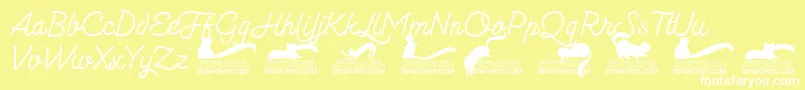 Kittenmonolinetrial Font – White Fonts on Yellow Background