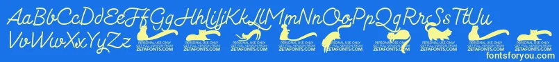 Kittenmonolinetrial Font – Yellow Fonts on Blue Background